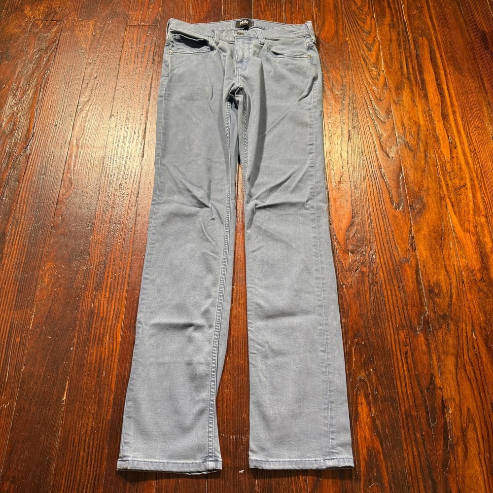 Paige Federal Jeans Mens 28x32 Gray Stretch Straight Leg Preppy MADE IN USA